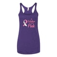 thumbnail image 2 of In October We Wear Pink Awareness Tri-Blend Racerback Tank Top, Purple Rush, X-Large, 2 of 3