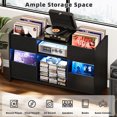 thumbnail image 3 of BROTTAR Record Player Stand with Vinyl Storage Cabinet, Turntable Shelf with 3 Color Lights and Human Body Sensing, Record Stand for Music Room Living Room, Black, 3 of 7