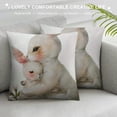 thumbnail image 3 of Qinduosi Square Pillow Cover Cute Cartoon and with White Flower and Leaf Watercolor Throw Cushion Covers for Couch Chair Bedroom Inch Set of, 3 of 5