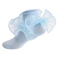 thumbnail image 2 of Djtdsds Girls Solid Color Lace Ruffle Bow Mid Calf Socks Breathable Cotton Dress Socks Size:4-6 Years, 2 of 3