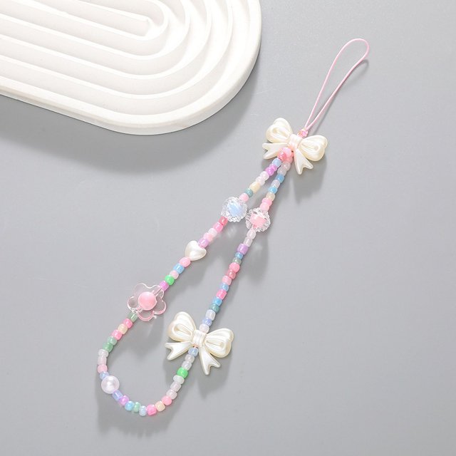 Cadena de perlas para teléfono móvil, colgante para teléfono móvil, funda para teléfono móvil, colgante con cuentas, cadena anticaídas para mujer