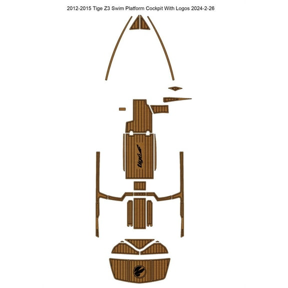 2012-2015 Tige Z3 Swim Platform Cockpit Pad Boat EVA Foam Teak Deck Floor Mat