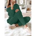 thumbnail image 2 of LovelyWholesale Long Sleeve Round Neck Plus Size Dropped Shoulder Knit Women's Plus Pants Set, 2 of 3