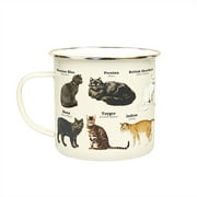 Gift Republic Cats White Enamel Mug Cup