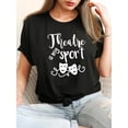 thumbnail image 1 of Casual Sporty T-Shirt For Women, "Theatre Is My Sport" Slogan, Casual Round Neck Short Sleeve Sports Tee, Spring/Summer Fashion Top, 1 of 6