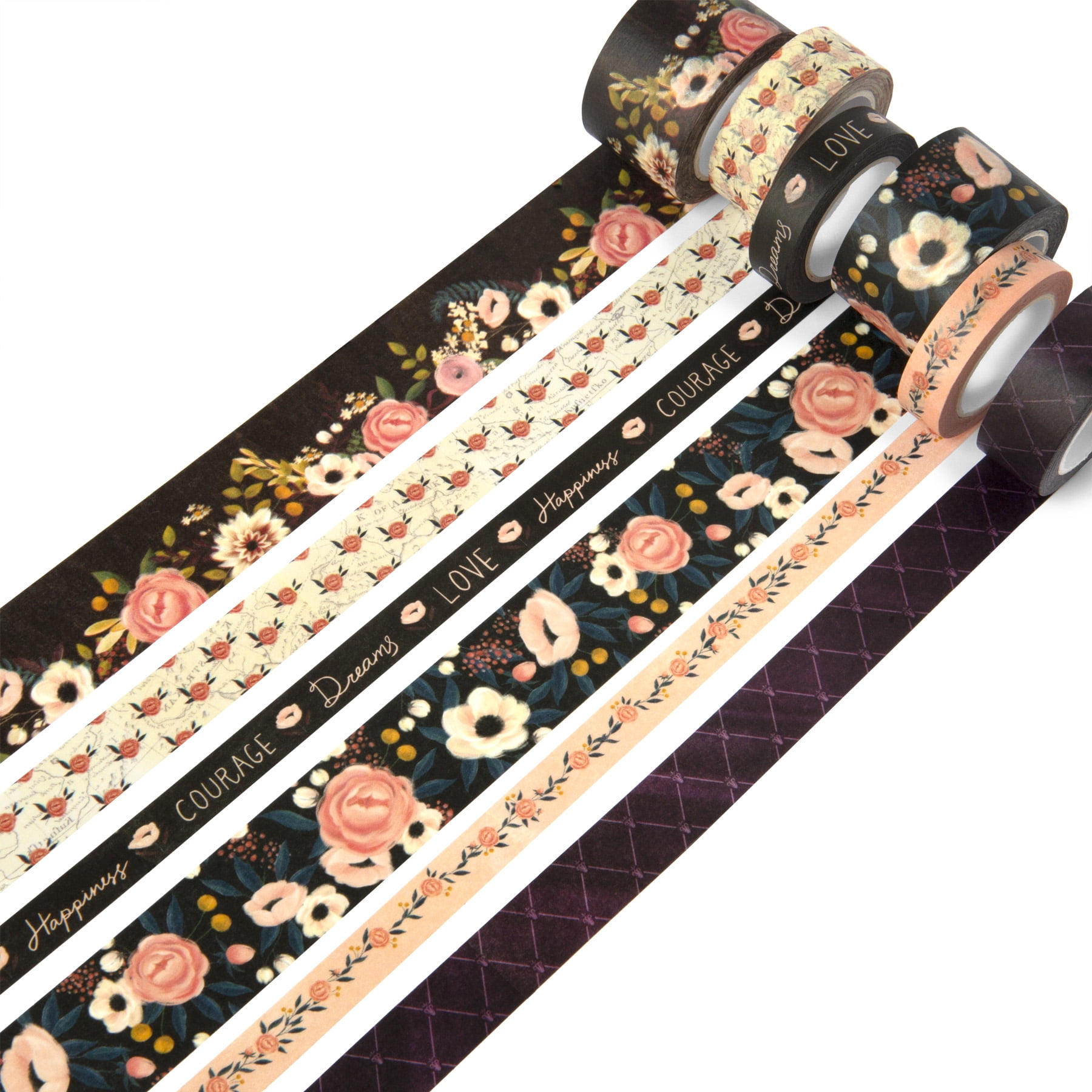 Recollections Fantasy Floral Crafting Washi Tape Set, 12 Packs: 6 ct. (72 total)