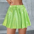 thumbnail image 2 of Cathalem Mini Skirts for Women Trendy Plus Size Women's Elegant Mini Skirt Dressy Casual High Waisted Flowy A Line Skirts(Green,L), 2 of 4