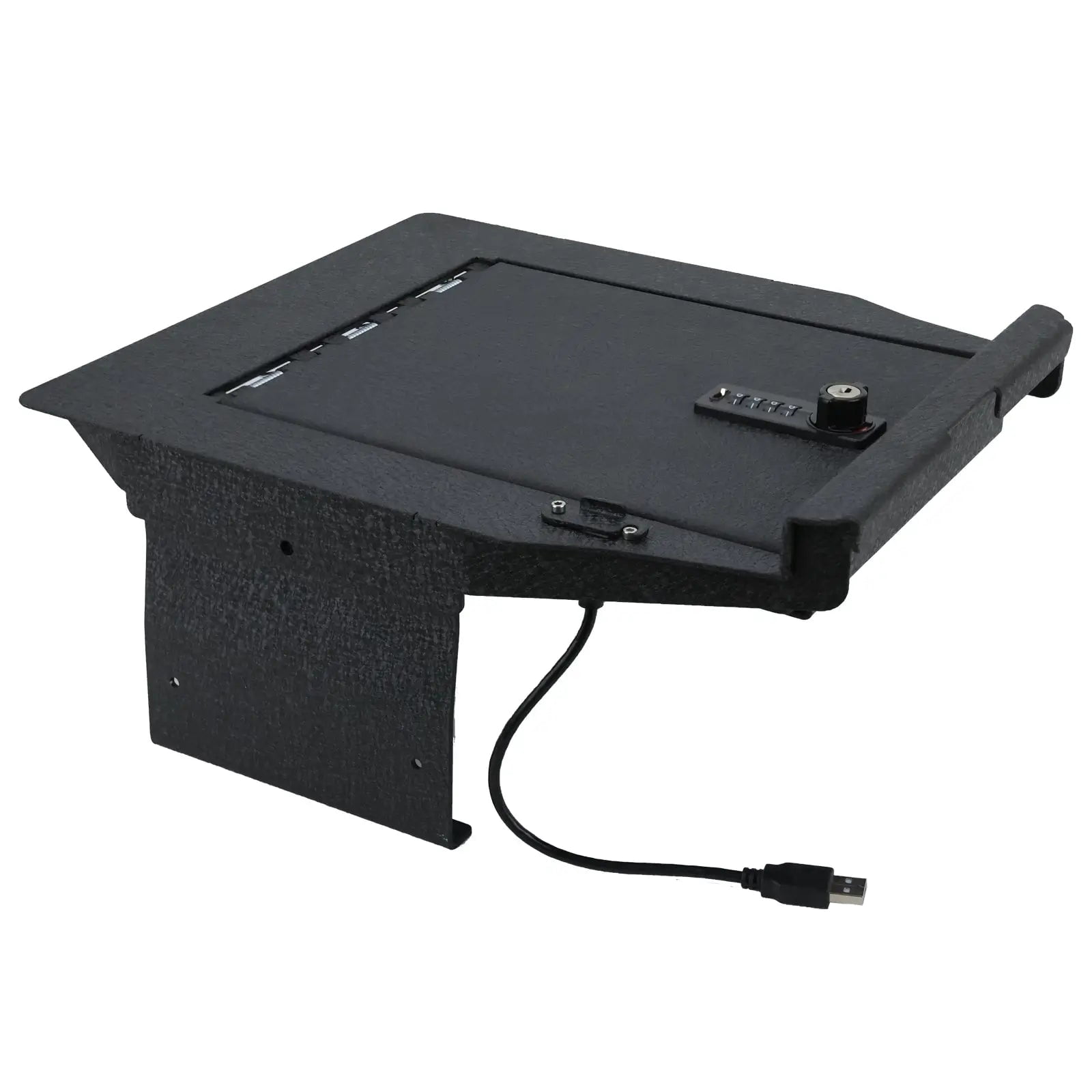 Center Console Gun Safe Vault - WASAI Premium In-vehicle Console Lock Box Compatible with Ford F-150/Ford Raptor 2021-2023, with Heavy Gauge Cold Rolled Plate Steel, 4 Digit Combination Lock with Key
