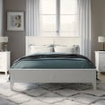 thumbnail image 2 of Modern White Solid Wood Full Platform Bed, 2 of 7