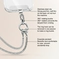 thumbnail image 2 of Injueey Teléfono cruzado elegante, teléfono seguro para teléfono dorado y cordones, llavero de mujer, cordón dorado para teléfono móvil Teléfono y Comunicación Plata, 2 of 6