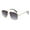 Gold (Smoke), variant on Men's Square Navigator Sunglasses Metal Frame Double Bridge UV400 Gold, Green