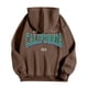 thumbnail image 4 of MHFRRA Sudadera con Capucha y Estampado de Letras, Informal, con Bolsillo Frontal, Ropa de Calle Cómoda para Uso Diario Marrón, 4 of 5