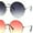 [2-Pack] Gold Smoke & Red Yellow, variant on Classic Oversize Joplin Style Hippie Round Circle Lens Sunglasses Gold Purple Pink
