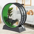thumbnail image 6 of UBesGoo 31'' Large Cat Exercise Wheel with Quiet Rollers, Safety Lock, Removable Scratch Pad, Easy Assembly for Indoor Cats, Black, 6 of 7
