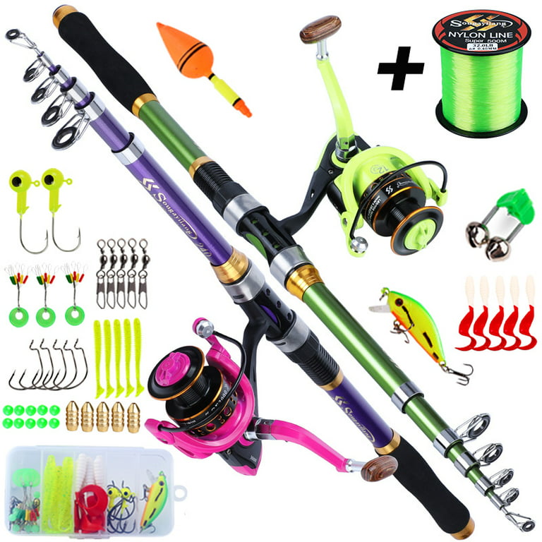 Sougayilang Spinning Fishing Rod and Reel Combos Portable Telescopic Pole  Spinning Reels Set
