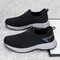 thumbnail image 2 of Womens Platform Sneakers Breathable Slip on Walking Shoes Nonslip Low Top Tennis Shoes Comfortable Arch Support Nursing Shoes Black Size 7.5, 2 of 5