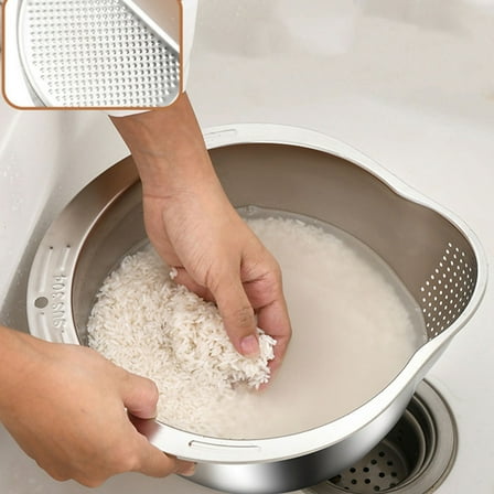 Minkissy Rice Colander Strainer Stainless Steel 1Set