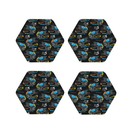 

Matuu Cool Off-Road Vehicle for Cup Coasters Set of 4 Leather Coasters Desk Coasters for Office Measures 4” x 4”-Hexagon