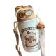 thumbnail image 1 of Inteprter Taza de capibara con doble aislamiento, a prueba de fugas, tapa de capibara con pajita para agua, ideal para aventuras al aire libre. Teteras 530 ml blanco, 1 of 6