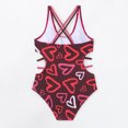 thumbnail image 3 of Toddler Girls Swimsuit 5T Cute 1 Piece Heart Print Swimsuit Beach Swimwear Bikini Swimwear UPF 50+,8-9 Years（Red）, 3 of 5
