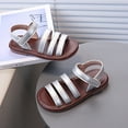 thumbnail image 3 of UngA Toddler Sandals Girl Boys and Girls Lightweight Adjustable Sandal Buckles with Hook and Loop Heel Closure Princess Shoes(Silver,Size 8.5), 3 of 7