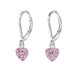 thumbnail image 1 of Pendientes infantiles de Plata de ley Yashi con cierre de palanca y cristales en forma de corazón, 1 of 4