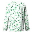 thumbnail image 4 of YUGYXL Long Sleeve Shirts for Women Plus Size Loose Pullover Fall Fashion Basic Trendy Crew Neck Floral Printed Casual Tops Green XXXXXL, 4 of 5