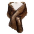 thumbnail image 2 of Naierhg Winter Scarf Women Shawl Fluffy Faux Fur Solid Color Thicken Fine Touch Autumn Winter Long Style Ponchos Scarf Streetwear Size, 2 of 8