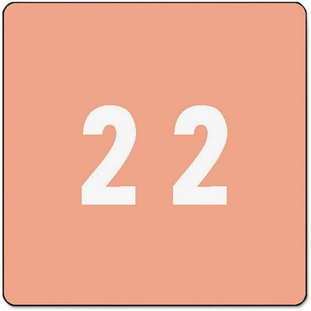 Smead Single Digit End Tab Labels, Number 2, White on Pink, 250/Roll