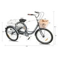 thumbnail image 2 of 3-Wheeled Adult Tricycle with Foldable Basket, 24" Wheels, For Men and Women, Cruise Bike, Exercise Bike for Recreation and Shopping, Water-Proof Bag and Classic Bicycle bell, 2 of 9
