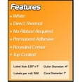 thumbnail image 3 of LAICAIW-2.25" x 4" Direct Thermal Labels-Compatible with Zebra & Rollo Desktop Label Printers and More \u2013 1\u201d Core, Permanent Adhesive & Perforated [350/Roll, 7000 Labels in 20 Rolls], 3 of 5