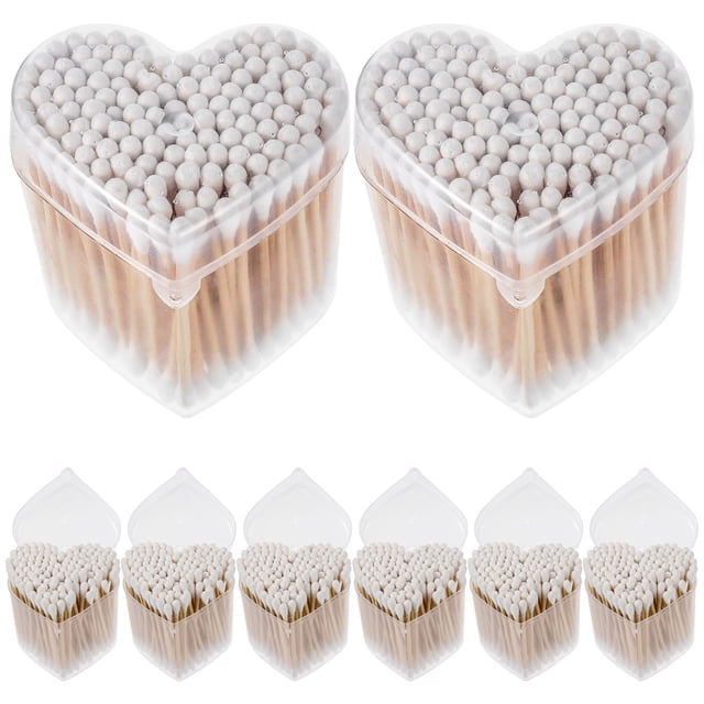8 cajas de pequeños bisqueros de algodón de algodón palitos de limpieza de pestañas de algodón hisopos desechables