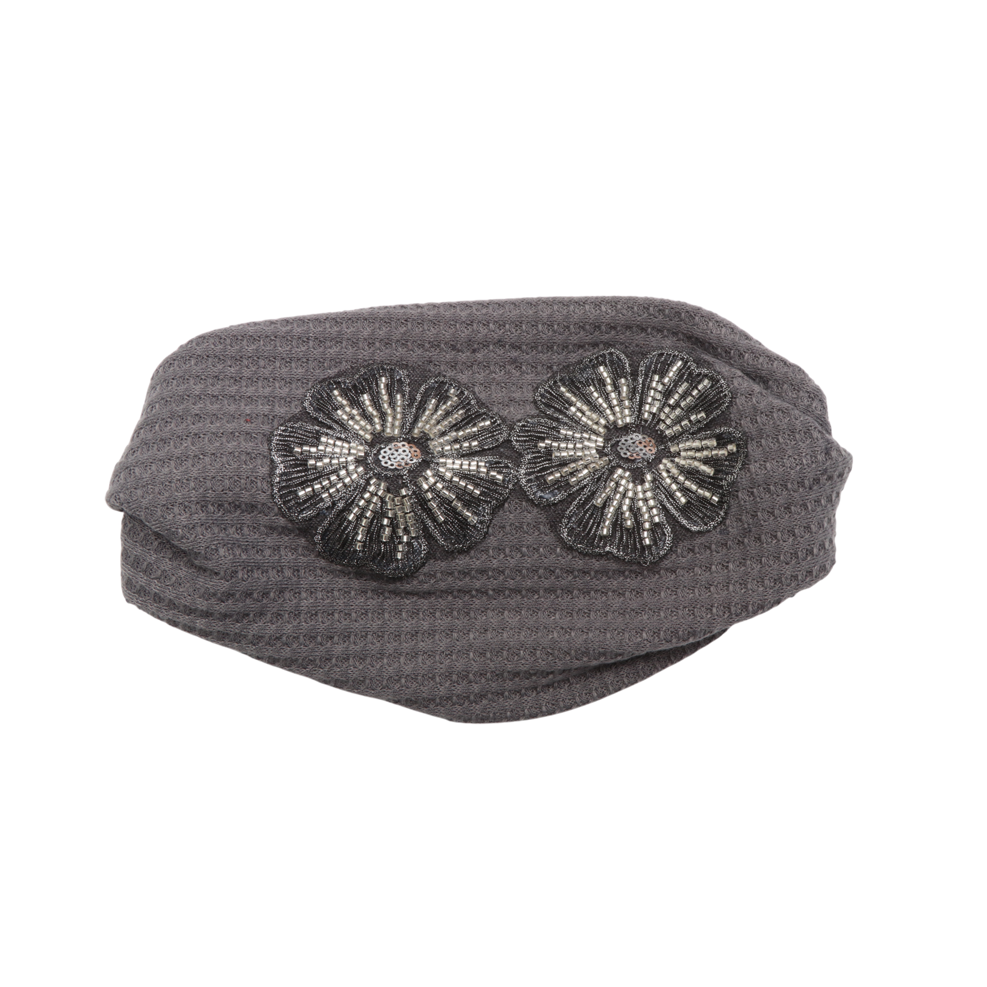 Unique Bargains Wide Five Petals Headband 1 Pc Gray Silver Tone