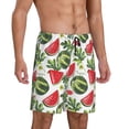thumbnail image 2 of Balery Watermelons Pantalones cortos de pijama de punto de algodón para hombre con cinturilla y bolsillos-Large, 2 of 6