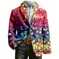 thumbnail image 5 of oqasdz Mens Blazer Elegant Velvet Plaid Sequined Embroidery Festive Jacket Stylish Comfort Loose Fit Sport Coat Party Evening Wedding Prom, 5 of 5