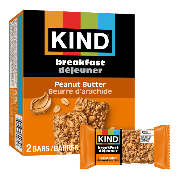 KIND Breakfast Bars, Peanut Butter, (50g), Box of 4, 2pack Bars