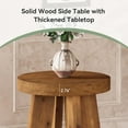 thumbnail image 5 of Solid Wood Round End Table, Farmhouse Round Side Table with Heavy-Duty Legs for Living Room, Small Spaces, Brown, 5 of 6
