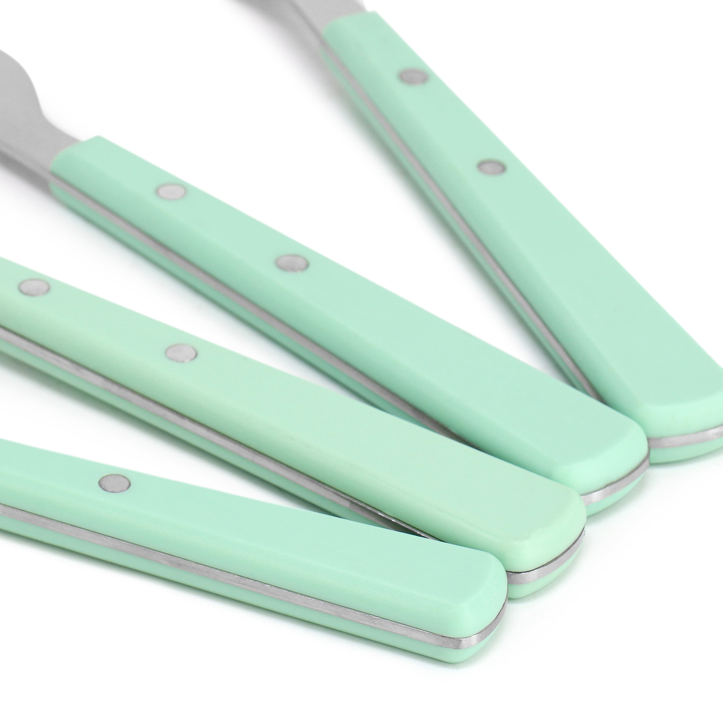 Martha Stewart Everyday Garden Cottage 16 Piece Stainless Steel Flatware Set in Mint