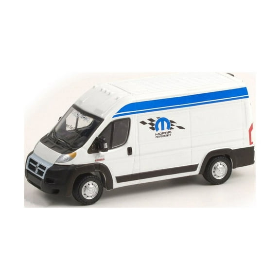 2014 Dodge Ram ProMaster, White with Blue Stripes - Greenlight 53040A 1/64 scale Diecast Car