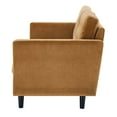 thumbnail image 3 of Tufted Sofa, Velvet, Brown, Modern Contemporary Urban Design, Living Lounge Room Hotel Lobby Hospitality, 3 of 9