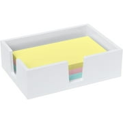 Acrylic Sticky Note Holder, Self-Stick Note Pad Holder W/O Pads - Note Dispenser Memo Pad Holder Desk Organizer for School Office Home (4''x6'' White)