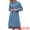 Light Blue, variant on Womens Fall Curved Hem Button Down Midi Denim Dress XL Blue