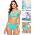 thumbnail image 3 of Women's Crochet Lace Bikini Two Piece Triangle Swimsuit Sexy Bathing Suits, 3 of 6