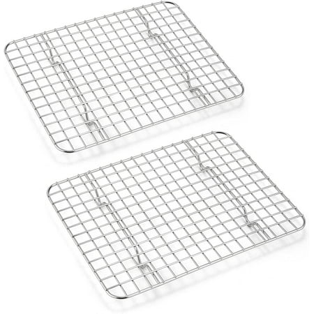 

Cooling Rack 8.75 x 6.25 in Set of 2 Stainless Steel Oven Safe Grid Wire Racks for Cooking & Baking Oven-Safe Dishwasher-Safe Food-Safe Heavy Duty Small Cooling Rack for Baking
