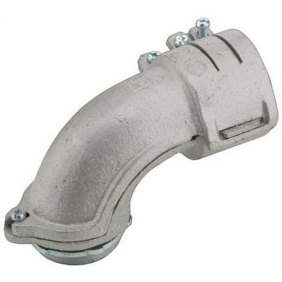 RACO 2210, 2-1/2"" 90 Degree Flex Squeeze Connector for Armored Cable/Flex, 1 PC