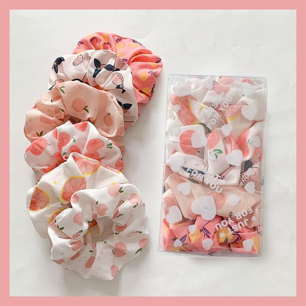 Hair Scrunchie Elástico Ponytail Ties Moda Pony Tail Holder Band Bobbles 6PCS 6 piezas rosa Hugo Scrunchie del pelo de las mujeres