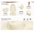 thumbnail image 2 of Floral Print Loose Long Sleeved Women V-neck Ruffle Tassel Mini Dress, 2 of 7