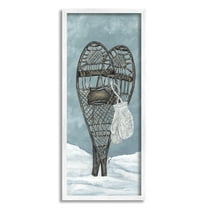 Stupell Industries Snowshoes & Winter Gloves Holiday Painting White Framed Art Print Wall Art, 13 x 30