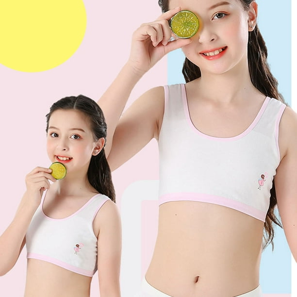PUIYRBS Kids Girls Underwear Cotton Bra Vest Children Underclothes Sport  Undies Clothes