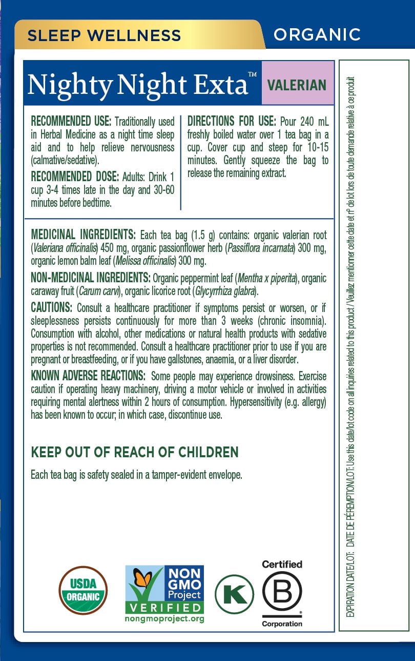 Traditional Medicinals Nighty Night Extra, 16 Wrapped Tea Bags